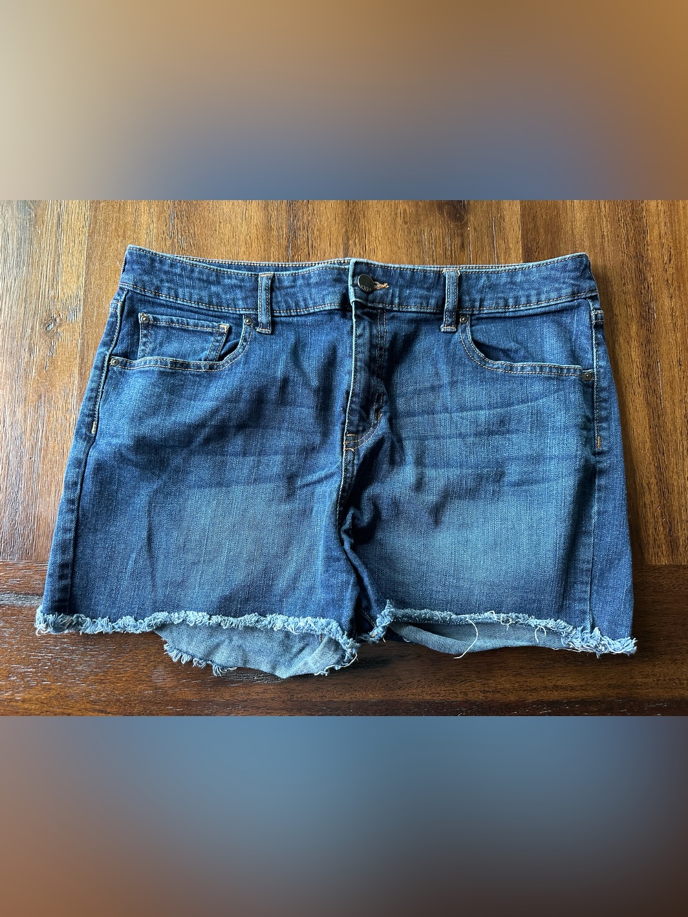GAP Dark Blue High-rise Denim Cutoff Shorts- size 14
